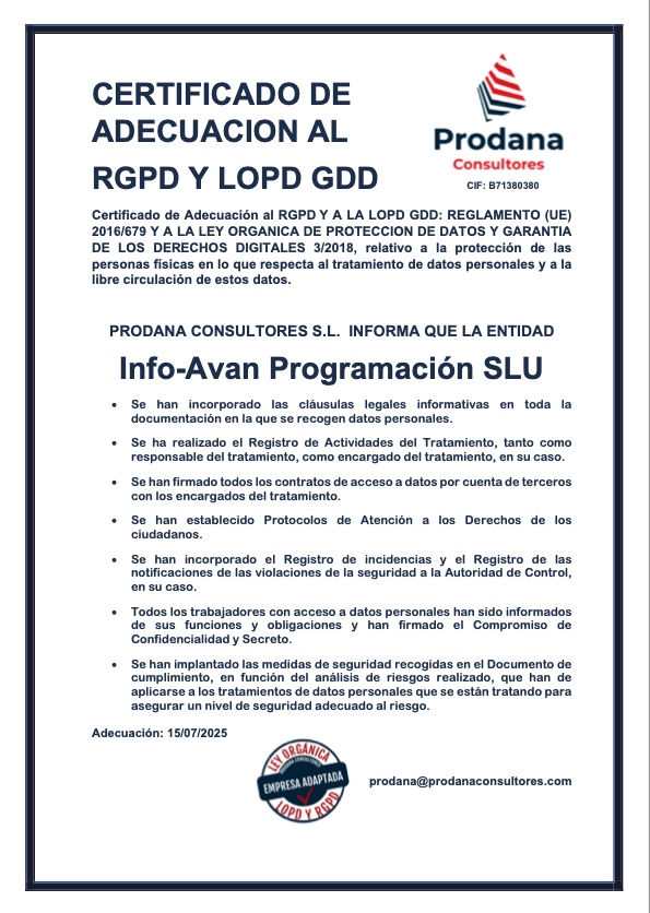 certificado empresa adaptada